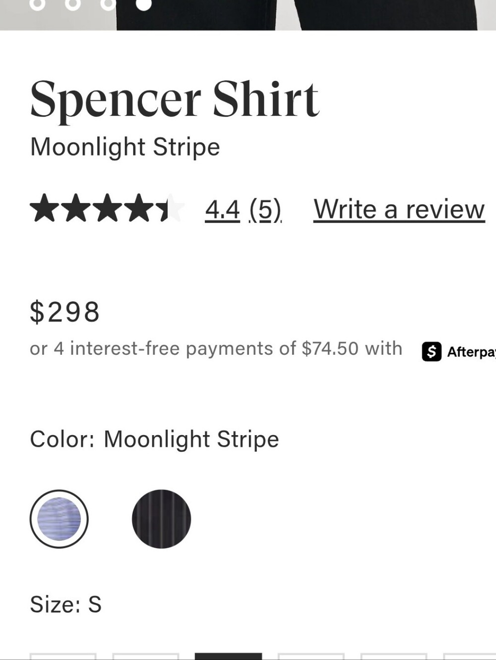 Rails 100% Silk Blue Striped Button-Up Spencer Shirt Moonlight Stripe - Size S - Picture 14 of 14